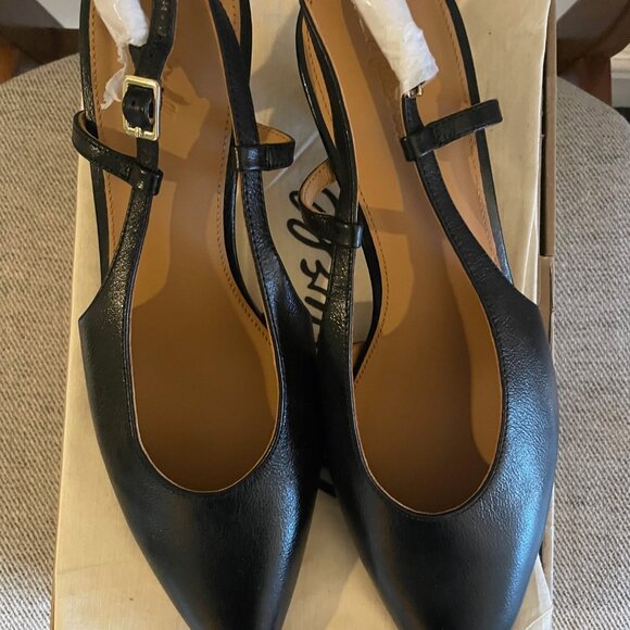Brand New Madewell Slingback Kitten Heel pump - black napa leather - size 9.5 - Picture 2 of 5